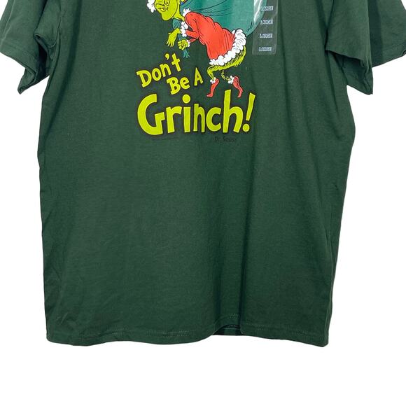 NEW Vintage Dr. Seuss T-Shirt Men's Size Large Green Don't Be A Grinch Deadstock - Picture 7 of 8